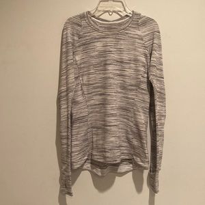 Lululemon Runderful Long Sleeve Shirt - Space Dye Camo White Silver Spoon Size 6